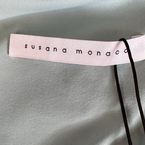 Susana Monaco Breathe Blue V-Neck Long Sleeve Top Pullover NWT Size Small - Picture 9 of 9